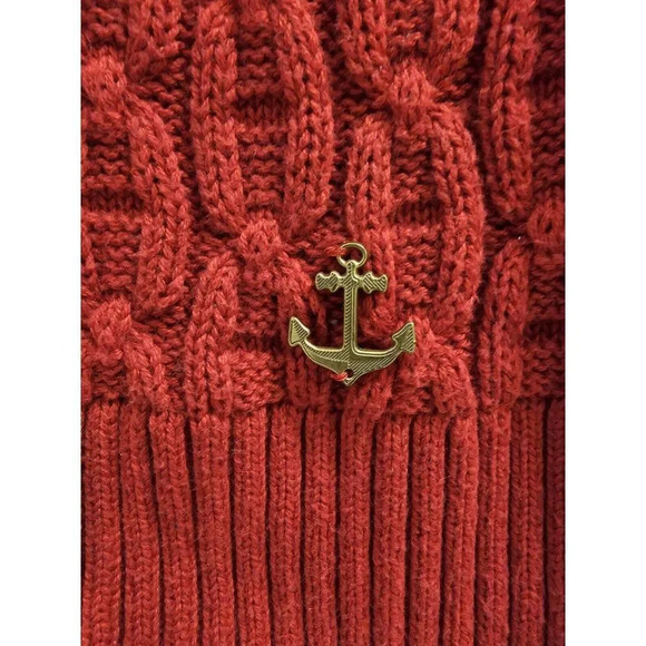 Nautica Red Womens Cable Knit Pullover Sweater- Size Small- No flaws. No defects - Picture 3 of 12